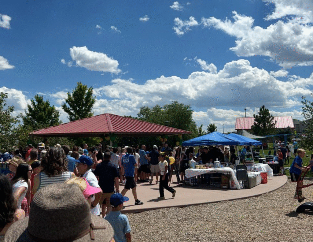 Outdoor picnic scene with Ahava Catering