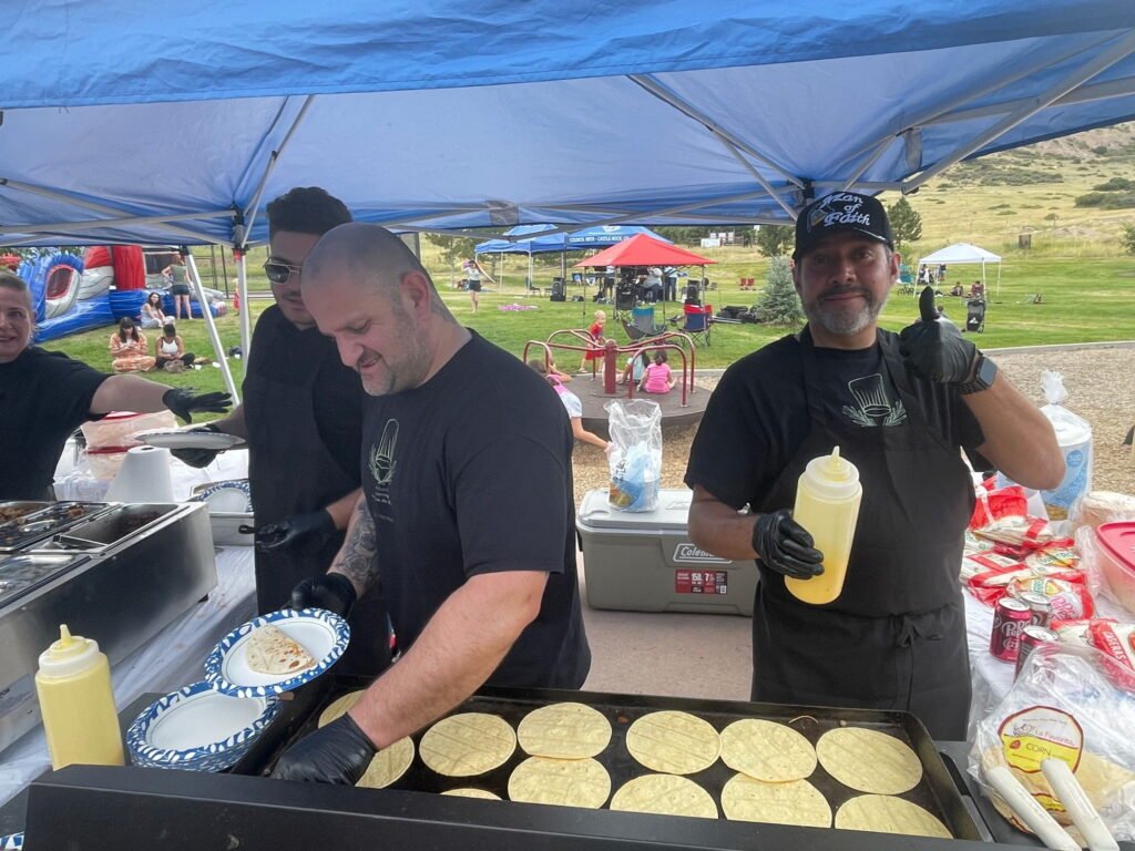 Ahava Catering cooks making tortilla shells